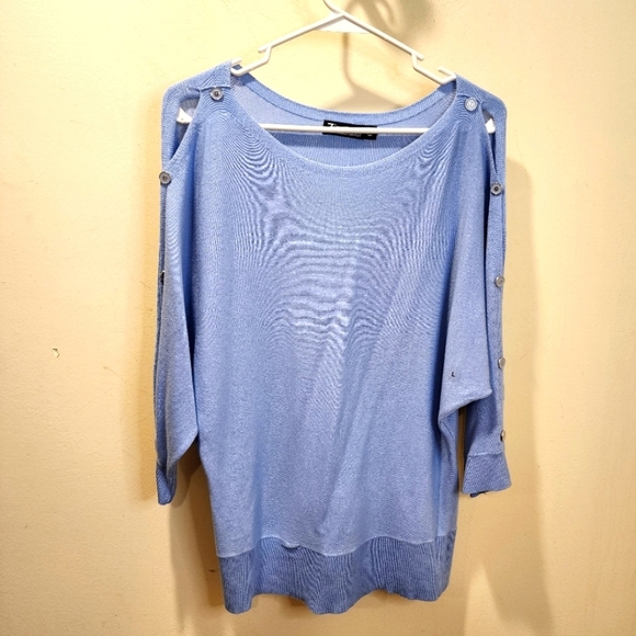 7th Ave. New York Company Pullover Blue Sweater Size L NWT - Picture 1 of 11